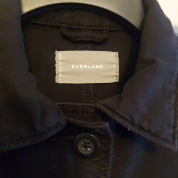 Everlane Cinchable Chore Jacket Cotton Canvas Black Sz Small MINIMALIST … - Picture 11 of 11